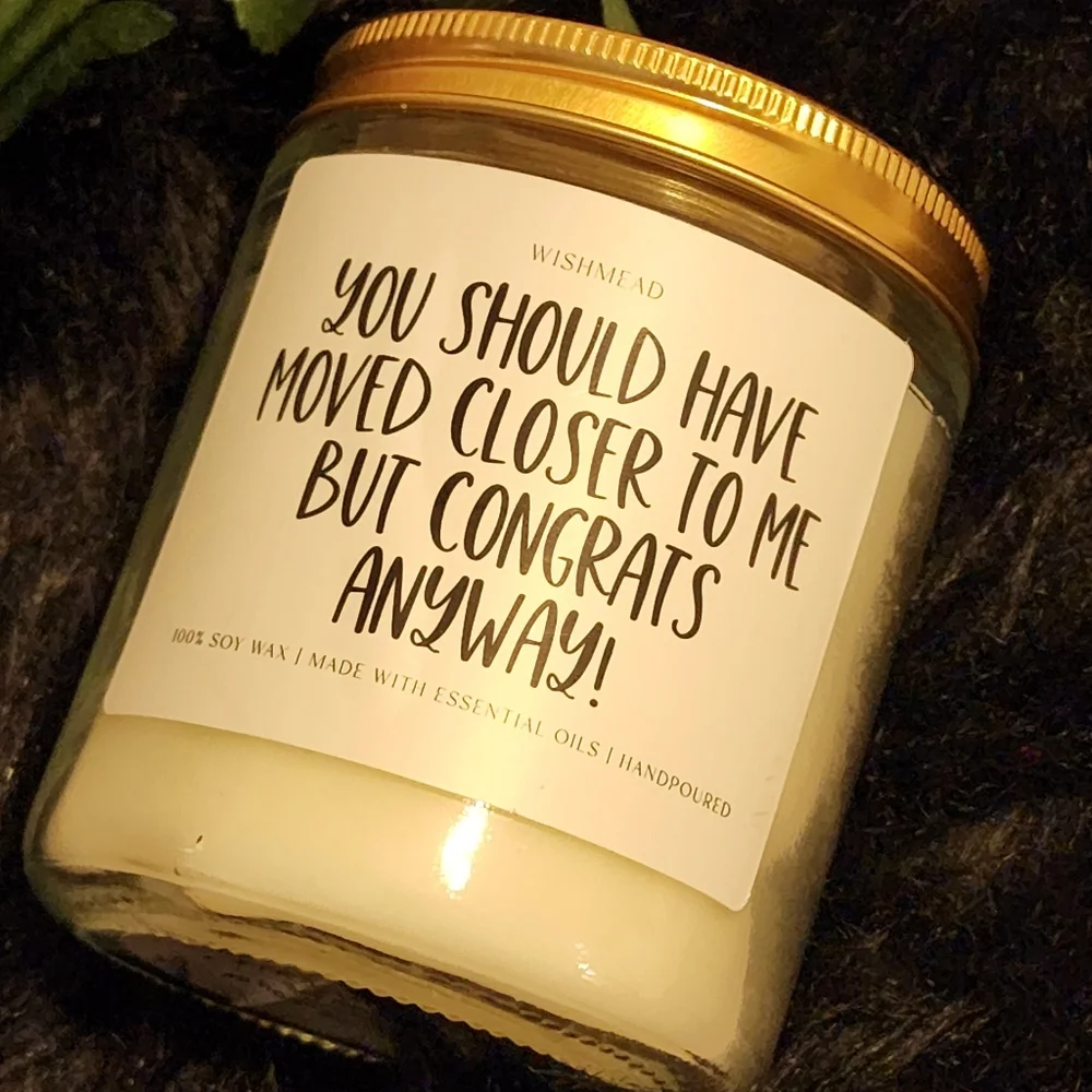 NEW WishMead Fresh Lavender Candle-House Warming Gift Glass Jar Candle